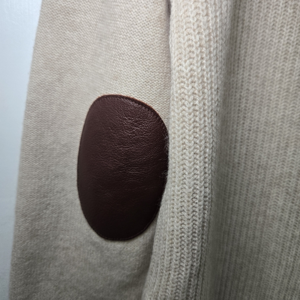 J. Crew Women's Wool Sweater Leather Elbow Patches Size S Dark Academia Poetcore - Picture 5 of 11